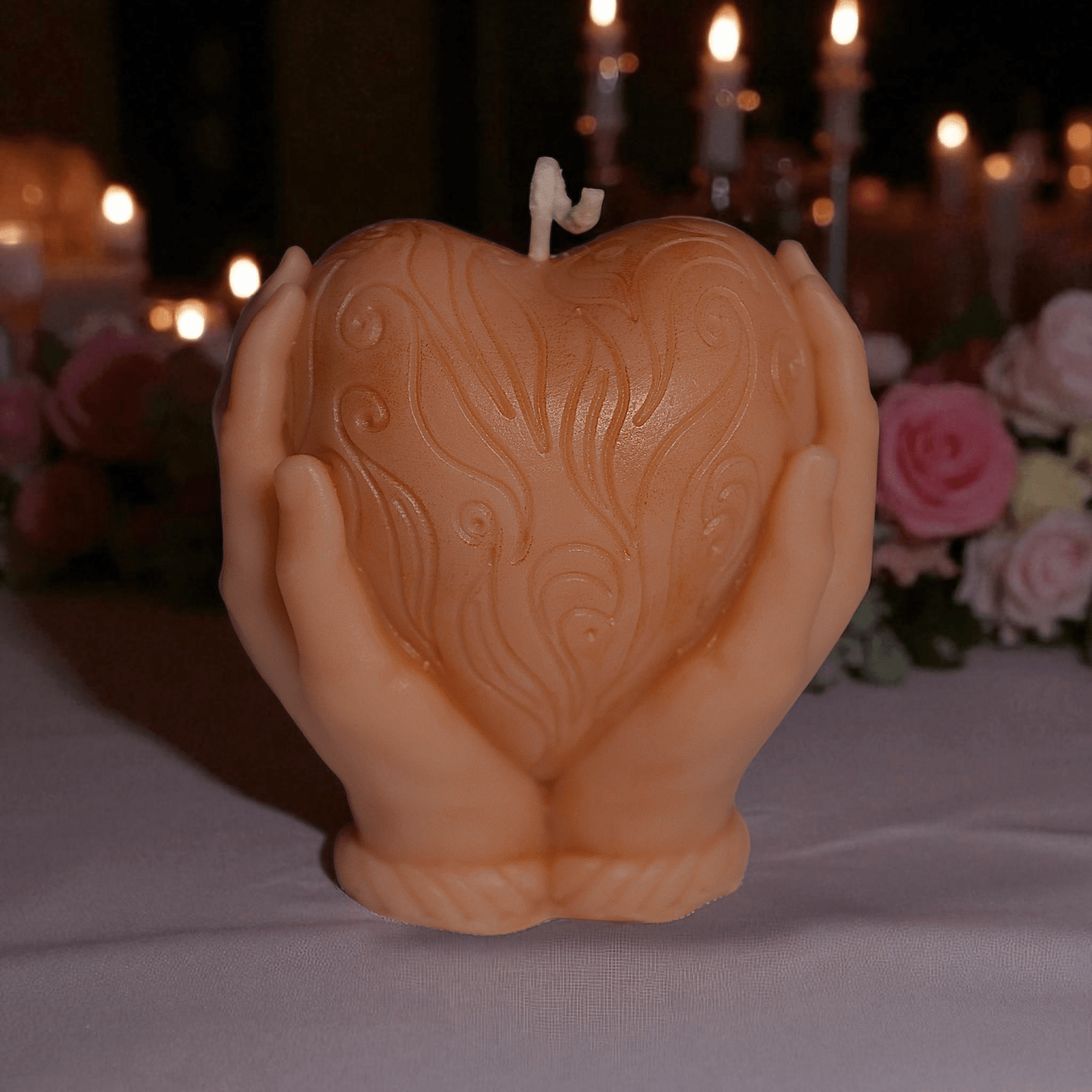 Rose Embrace Heart Candle - Image 4
