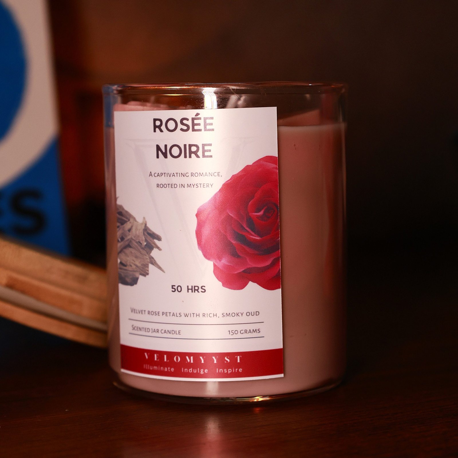 Rosée Noire – Rose & Sandalwood Luxury Scented Jar Candle - Image 3