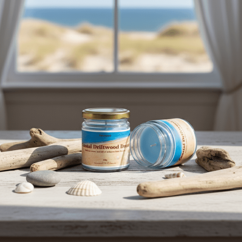 Coastal Driftwood Dreams β Ocean Breeze & Driftwood Soy Candle